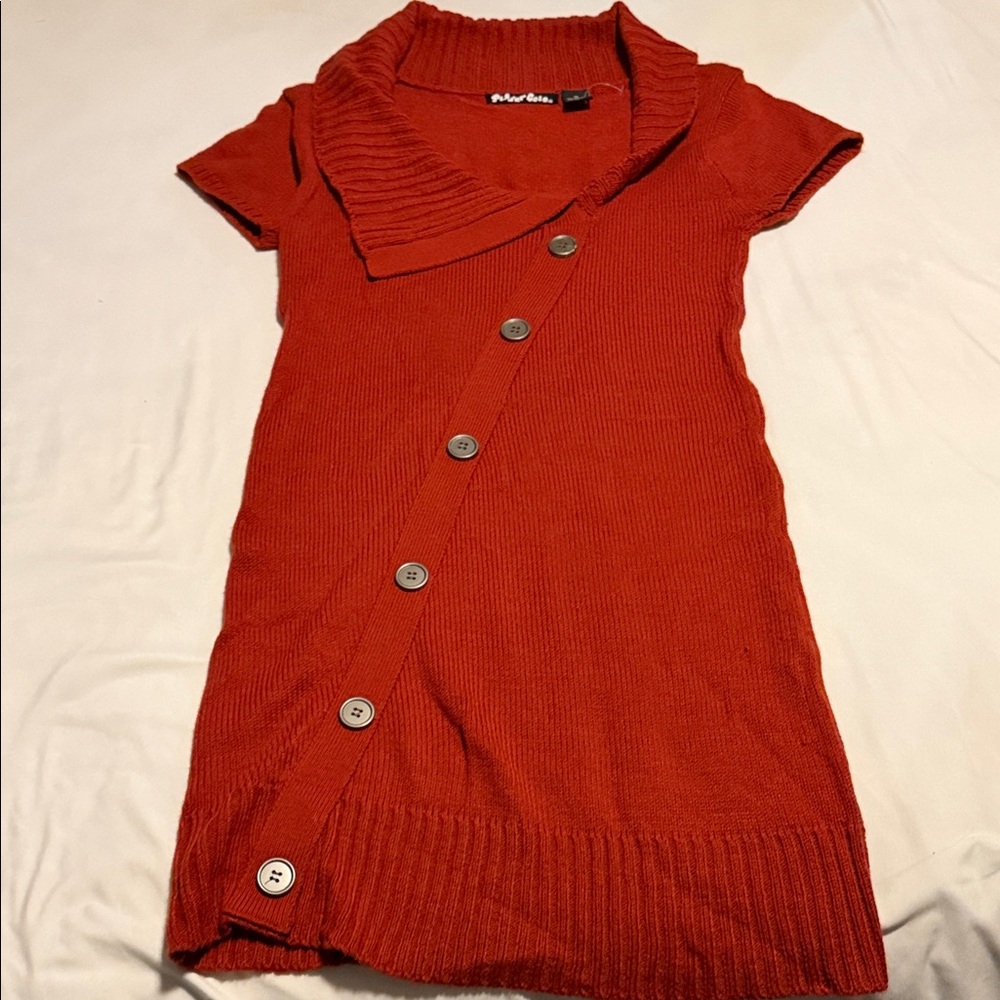 Planet Gold Red Knit Sweater